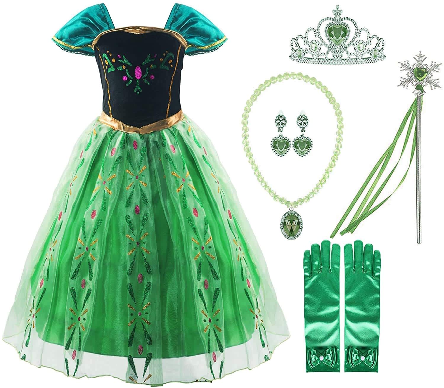 ANONIE платье принцессы косплей цельный детский костюм Frozen платье Анны для девочек принцесса на день рождения рождественский подарок роскошный комплект из 6 предметов зеленый 110-3
ANONIE платье принцессы косплей цельный детский костюм Frozen платье Анны для девочек принцесса на день рождения рождественский подарок роскошный комплект из 6 предметов зеленый 110-3