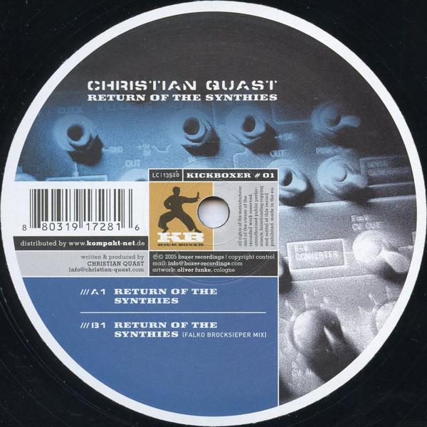 12inch Record CHRISTIAN QUAST - Return Of The Synthies KICKBOXER01 Kickboxer 2005 Germany Dance & Electronica Used
12inch Record CHRISTIAN QUAST - Return Of The Synthies KICKBOXER01 Kickboxer 2005 Germany Dance & Electronica Used
