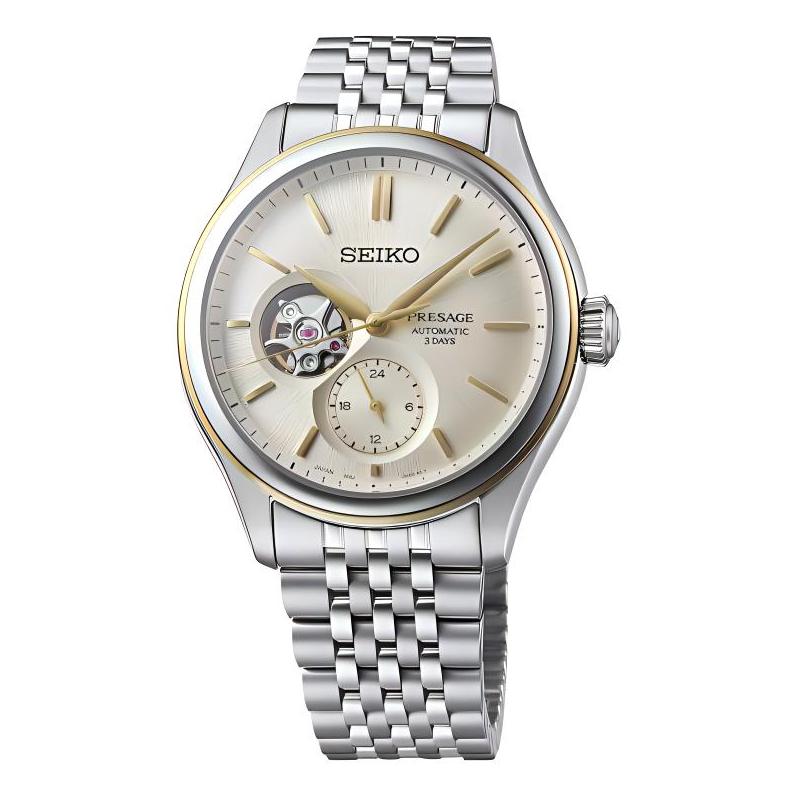 SEIKO Classic Series 100m Waterproof Fashion Style Automatic/Manual Mechanical Movement Steel Strap 40.2mm Men s Watch Gold Dial SARJ010
SEIKO Classic Series 100m Waterproof Fashion Style Automatic/Manual Mechanical Movement Steel Strap 40.2mm Men s Watch Gold Dial SARJ010