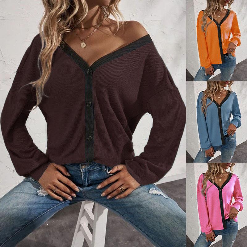 Женская модная осенне-зимняя одежда, топы, повседневные футболки с длинными рукавами, рубашки на пуговицах, свободные кардиганы с глубоким v-образным вырезом S темно-серого
Женская модная осенне-зимняя одежда, топы, повседневные футболки с длинными рукавами, рубашки на пуговицах, свободные кардиганы с глубоким v-образным вырезом S темно-серого