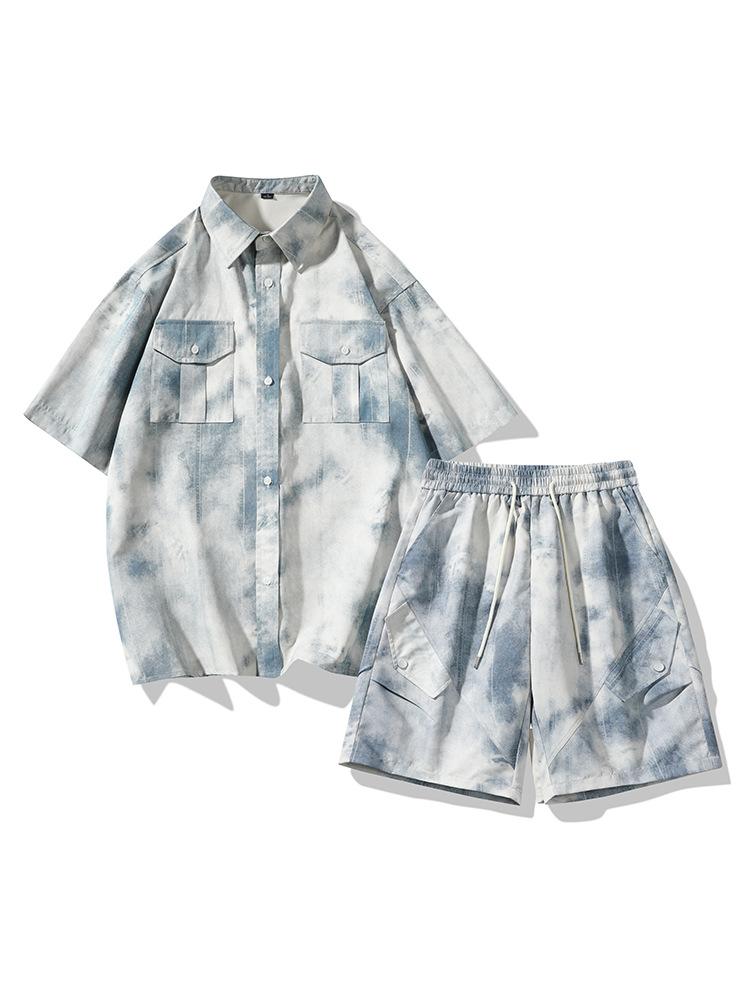 Imitation Denim Short-sleeved Shirt Set Men s Summer Casual Beach Sportswear 2-piece Suit M синій
Imitation Denim Short-sleeved Shirt Set Men s Summer Casual Beach Sportswear 2-piece Suit M синій