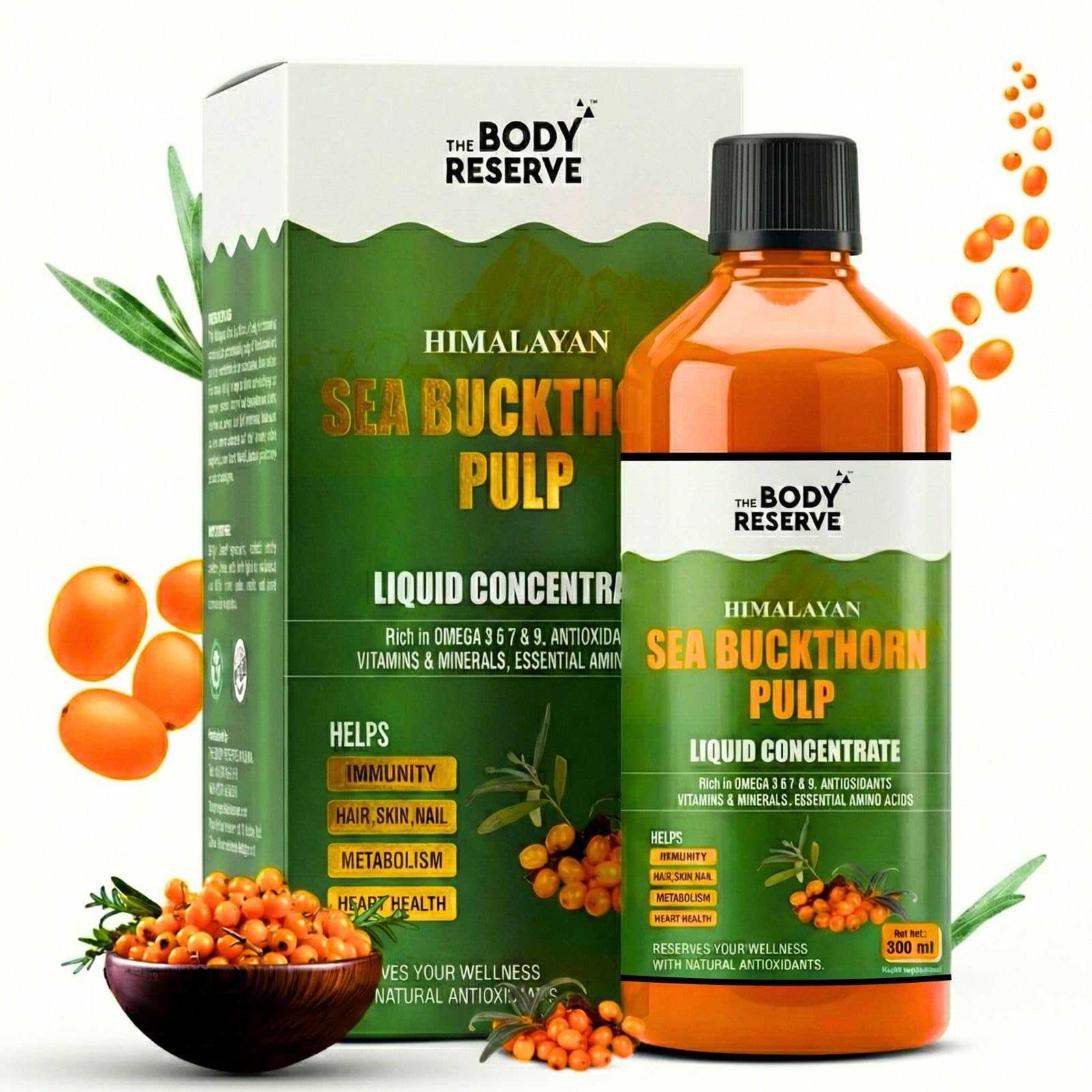 The Body Reserve Himalayan Sea Buckthorn Juice 500ml | Cold Pressed Seabuckthorn Berry Pulp Concentrate | Natural Vitamin C | Omega 3-6-7-9 | Ant
The Body Reserve Himalayan Sea Buckthorn Juice 500ml | Cold Pressed Seabuckthorn Berry Pulp Concentrate | Natural Vitamin C | Omega 3-6-7-9 | Ant