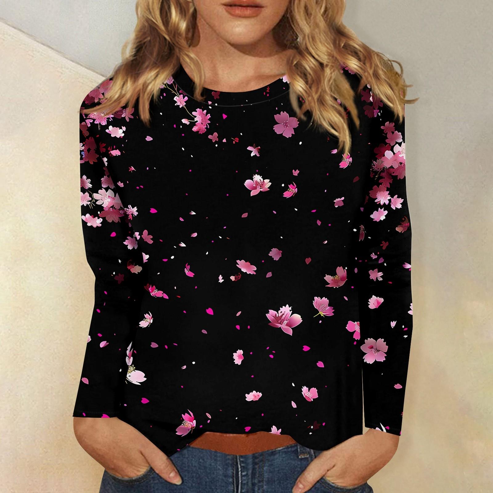 Жіночий модний повсякденний пуловер з круглим вирізом і довгими рукавами з квітковим принтом L чорний
Жіночий модний повсякденний пуловер з круглим вирізом і довгими рукавами з квітковим принтом L чорний
