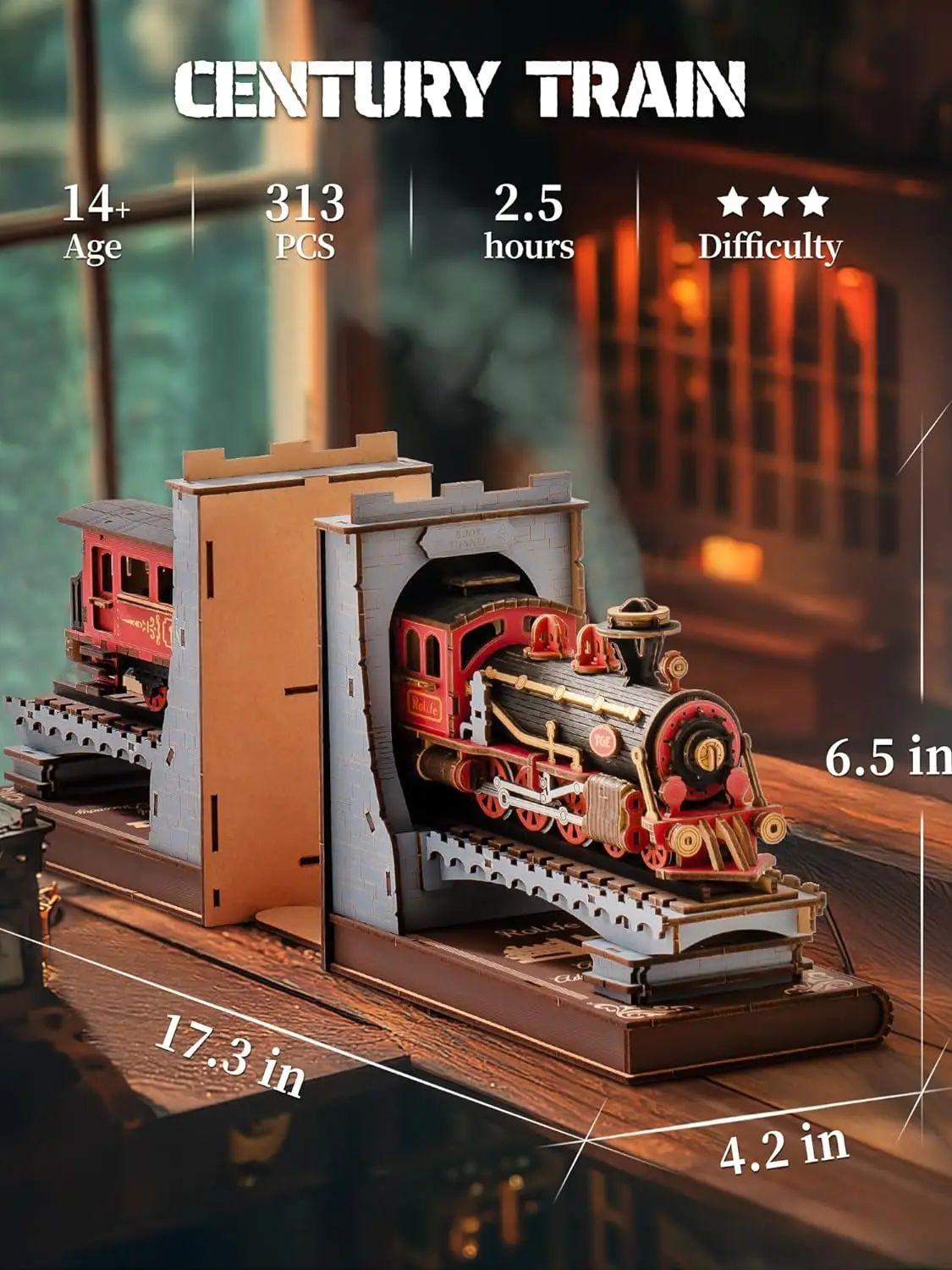 Robotime Rolife Wooden Vintage Train kit 3D Puzzles DIY Book Nook Kit Decorative Bookends 6.5 for Adults Gifts for Boys Girls
Robotime Rolife Wooden Vintage Train kit 3D Puzzles DIY Book Nook Kit Decorative Bookends 6.5 for Adults Gifts for Boys Girls