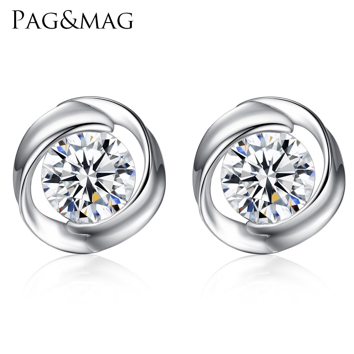 PAG&MAG Korean Style 925 Silver Stud Earrings with Round Zircon and Rotating Pinwheel Design for Women
PAG&MAG Korean Style 925 Silver Stud Earrings with Round Zircon and Rotating Pinwheel Design for Women