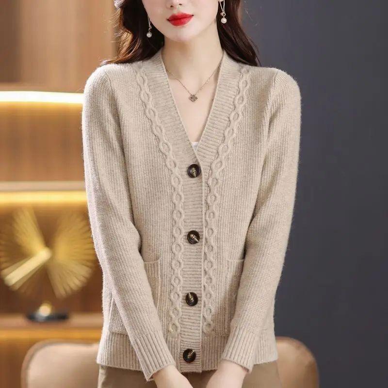 Loose V-neck Long Sleeve Sweater Jacket Loose V Neck Long Sleeve Sweater Coat APRICOT One size
Loose V-neck Long Sleeve Sweater Jacket Loose V Neck Long Sleeve Sweater Coat APRICOT One size