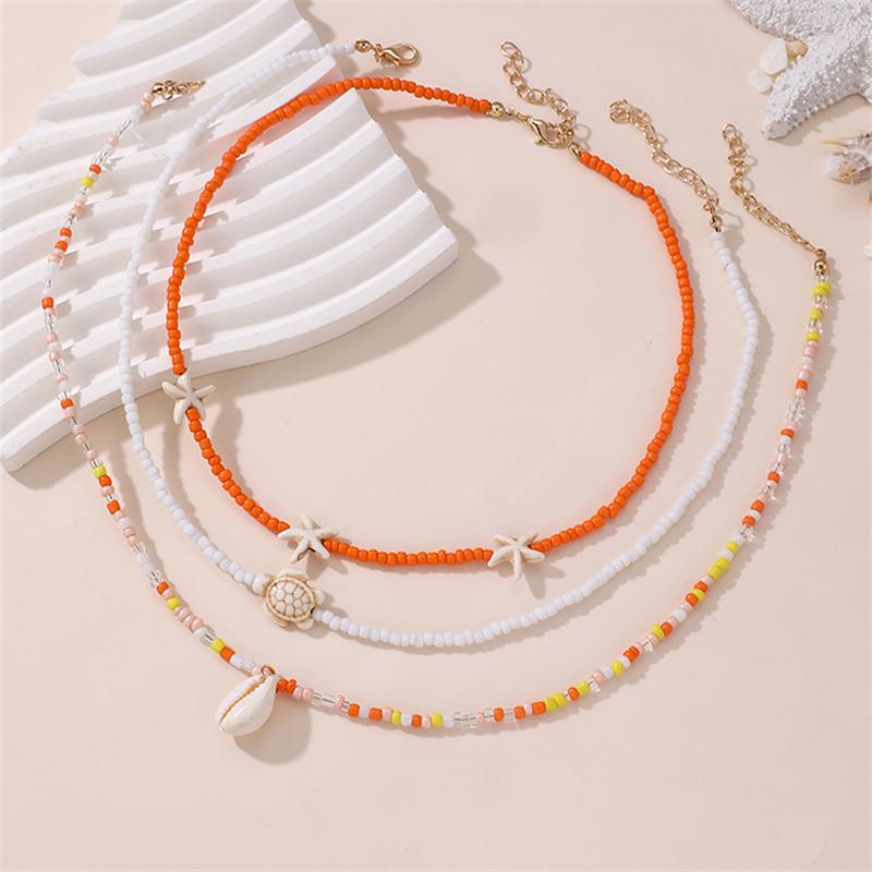 Women s Beach Jewelry Bohemian Multilayer Rice Bead Chain Clavicle Necklace Vintage Acrylic Turtle Starfish Shell Pendant Choker
Women s Beach Jewelry Bohemian Multilayer Rice Bead Chain Clavicle Necklace Vintage Acrylic Turtle Starfish Shell Pendant Choker