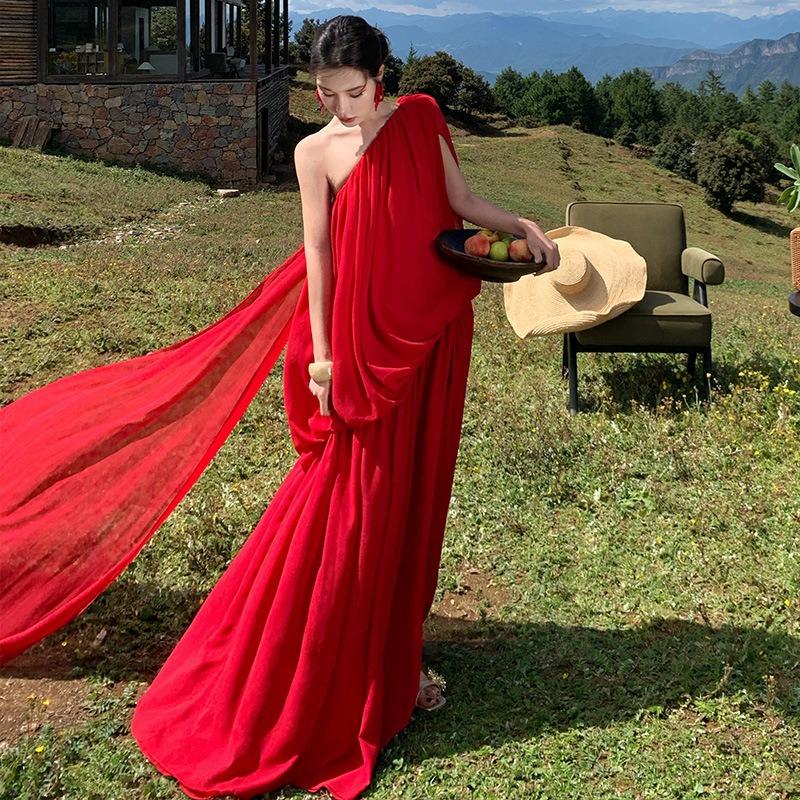 Travel Photo High Sense Beautiful Red Dress Women Desert Vacation Dress Morning Robe Dress L червоний
Travel Photo High Sense Beautiful Red Dress Women Desert Vacation Dress Morning Robe Dress L червоний
