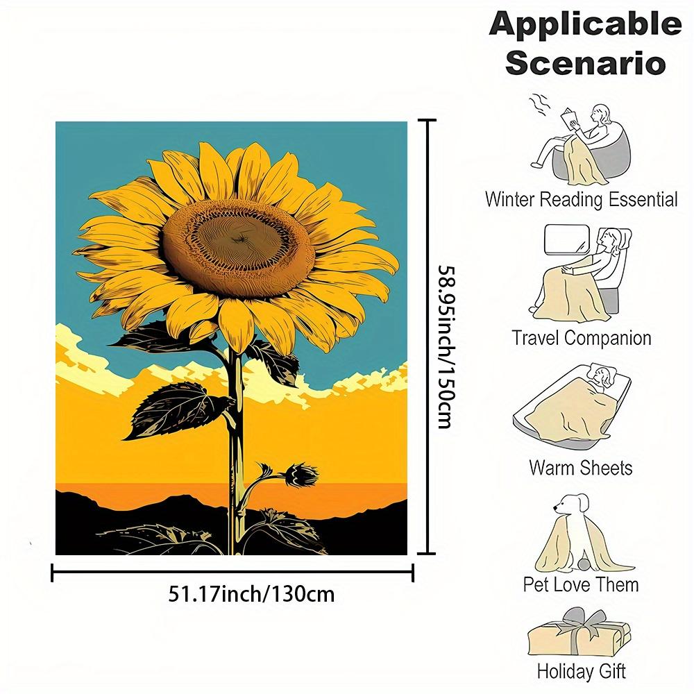Sunflower on Mountain Print, All-Season Reversible Fleece Throw Blanket, Contemporary Style, 200-250g Polyester, Soft and Fluffy 75x90cm
Sunflower on Mountain Print, All-Season Reversible Fleece Throw Blanket, Contemporary Style, 200-250g Polyester, Soft and Fluffy 75x90cm