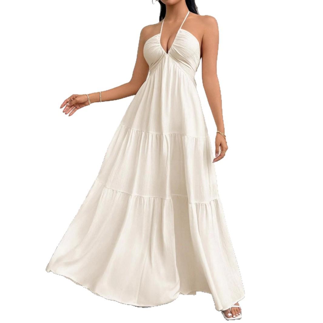 Romantic Women s White Ruffle Sleeveless A-Line Dress for Beach Vacation Extra Large брудно-білий
Romantic Women s White Ruffle Sleeveless A-Line Dress for Beach Vacation Extra Large брудно-білий
