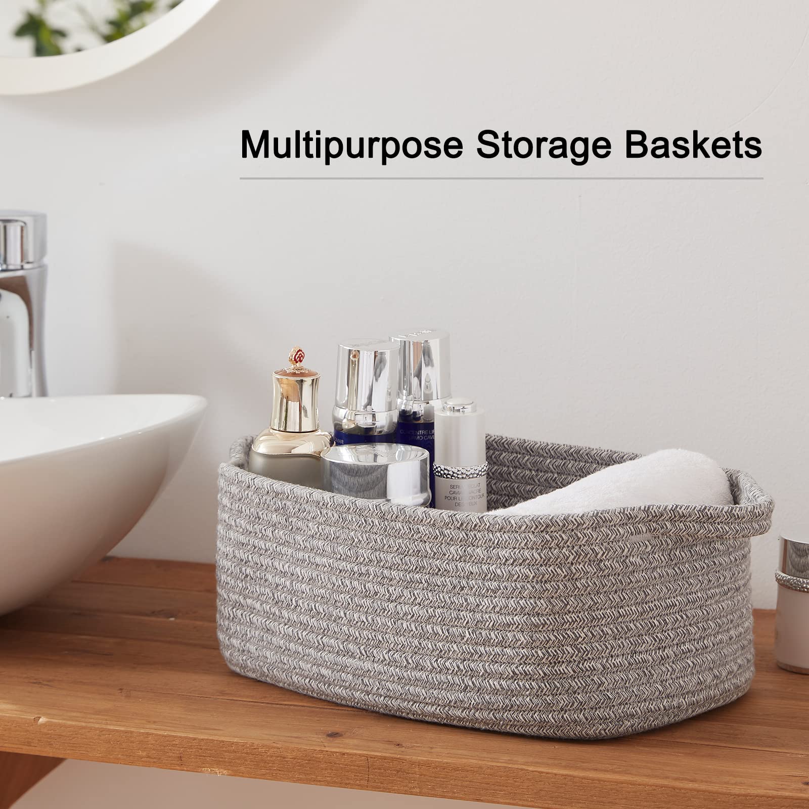 AB-096 Decorative Storage Box Woven Cotton Rope Basket for Toy,Makeup,Shampoo,Lotion,Book Grey
AB-096 Decorative Storage Box Woven Cotton Rope Basket for Toy,Makeup,Shampoo,Lotion,Book Grey