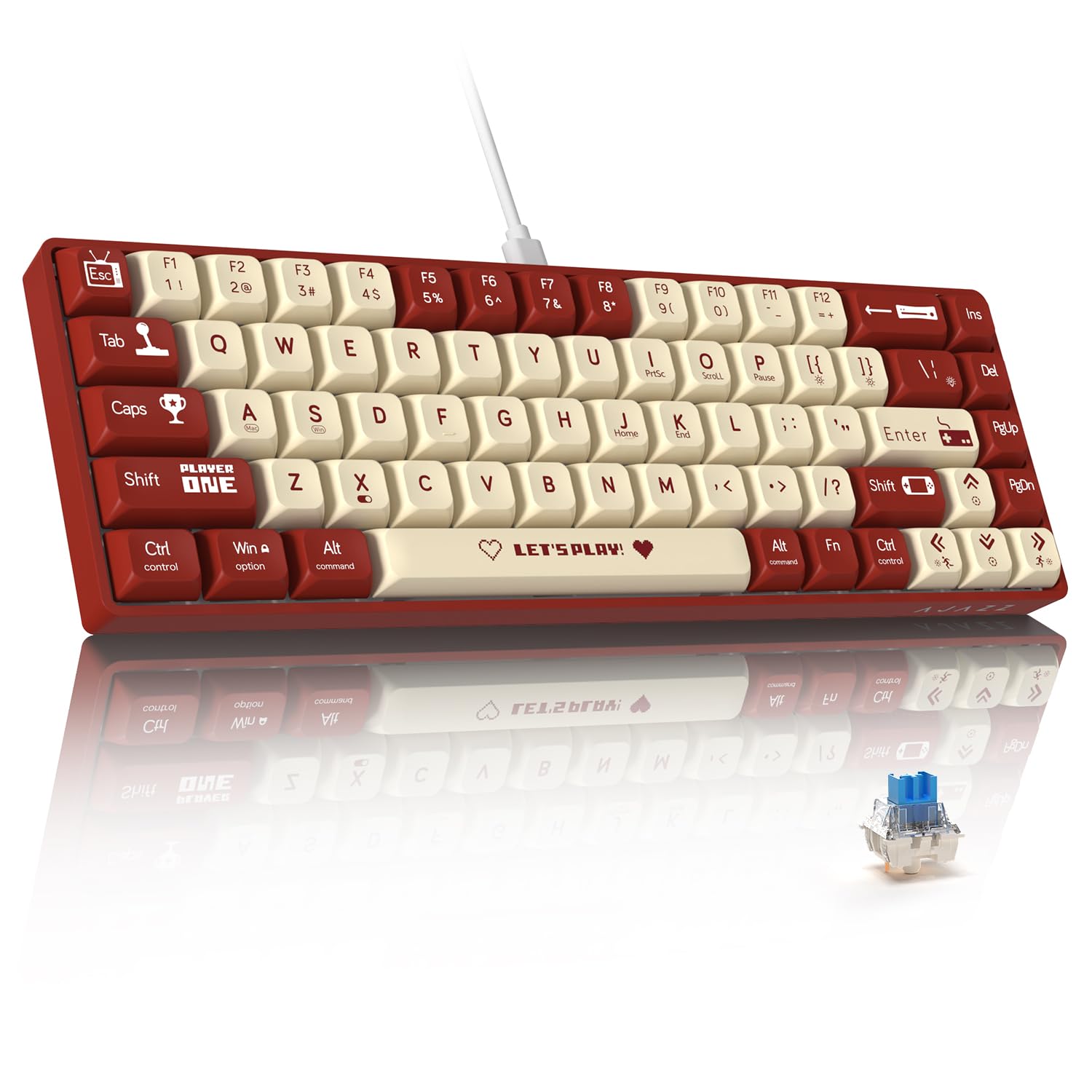 AK680 Wired Gaming Keyboard Blue Axis Lightweight Mechanical Keyboard Hot Swap Compatible Compact 68 Keys RGB Lighting Ball Type Keycap EVA Sandwich
AK680 Wired Gaming Keyboard Blue Axis Lightweight Mechanical Keyboard Hot Swap Compatible Compact 68 Keys RGB Lighting Ball Type Keycap EVA Sandwich