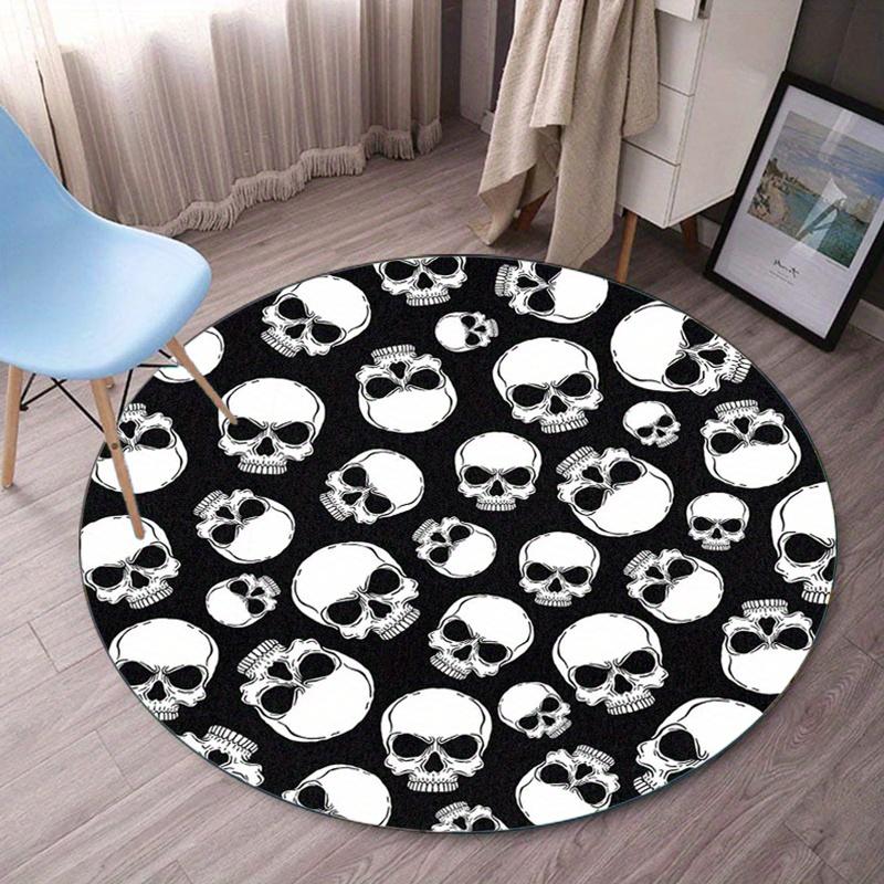 Skull Pattern Black White Round Rug Gothic Punk Style Halloween Decor Horror Theme Floor Mat Modern Home Accent crystal fleece 60cm x 60cm
Skull Pattern Black White Round Rug Gothic Punk Style Halloween Decor Horror Theme Floor Mat Modern Home Accent crystal fleece 60cm x 60cm