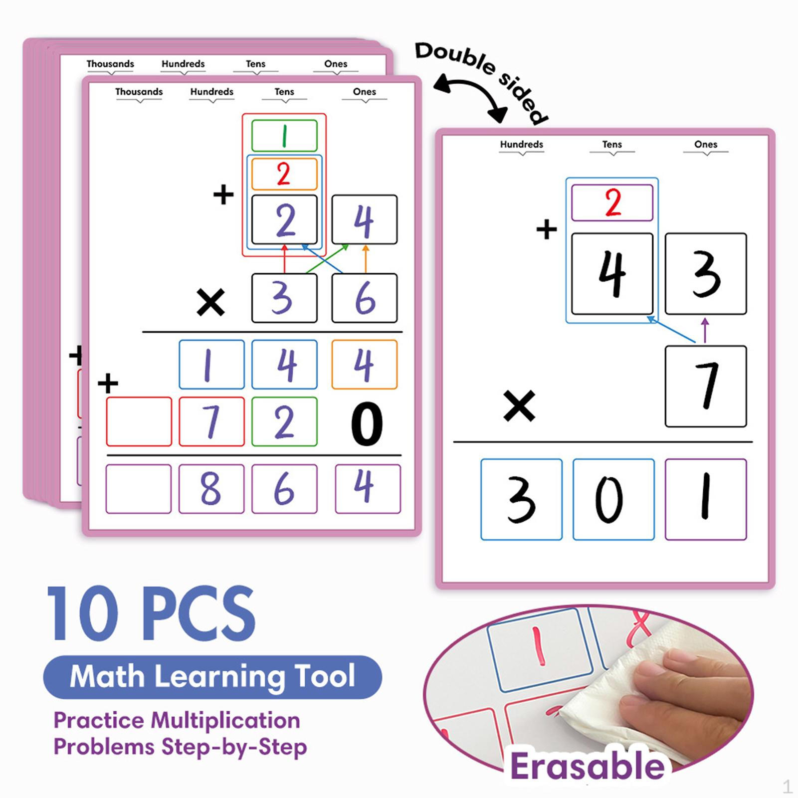 10Pcs Multiplication Steps Chart Practice Sheets Vertical Calculation Demonstration Reusable
10Pcs Multiplication Steps Chart Practice Sheets Vertical Calculation Demonstration Reusable