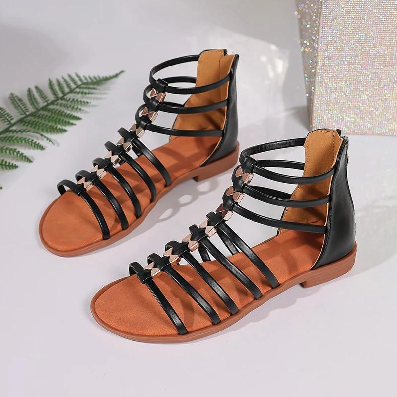 Модные летние босоножки-гладиаторы на низком каблуке для женщин, большого размера, с бантом, на молнии сзади, женские легкие нескользящие сандалии-балетки 43 чёрный
Модные летние босоножки-гладиаторы на низком каблуке для женщин, большого размера, с бантом, на молнии сзади, женские легкие нескользящие сандалии-балетки 43 чёрный