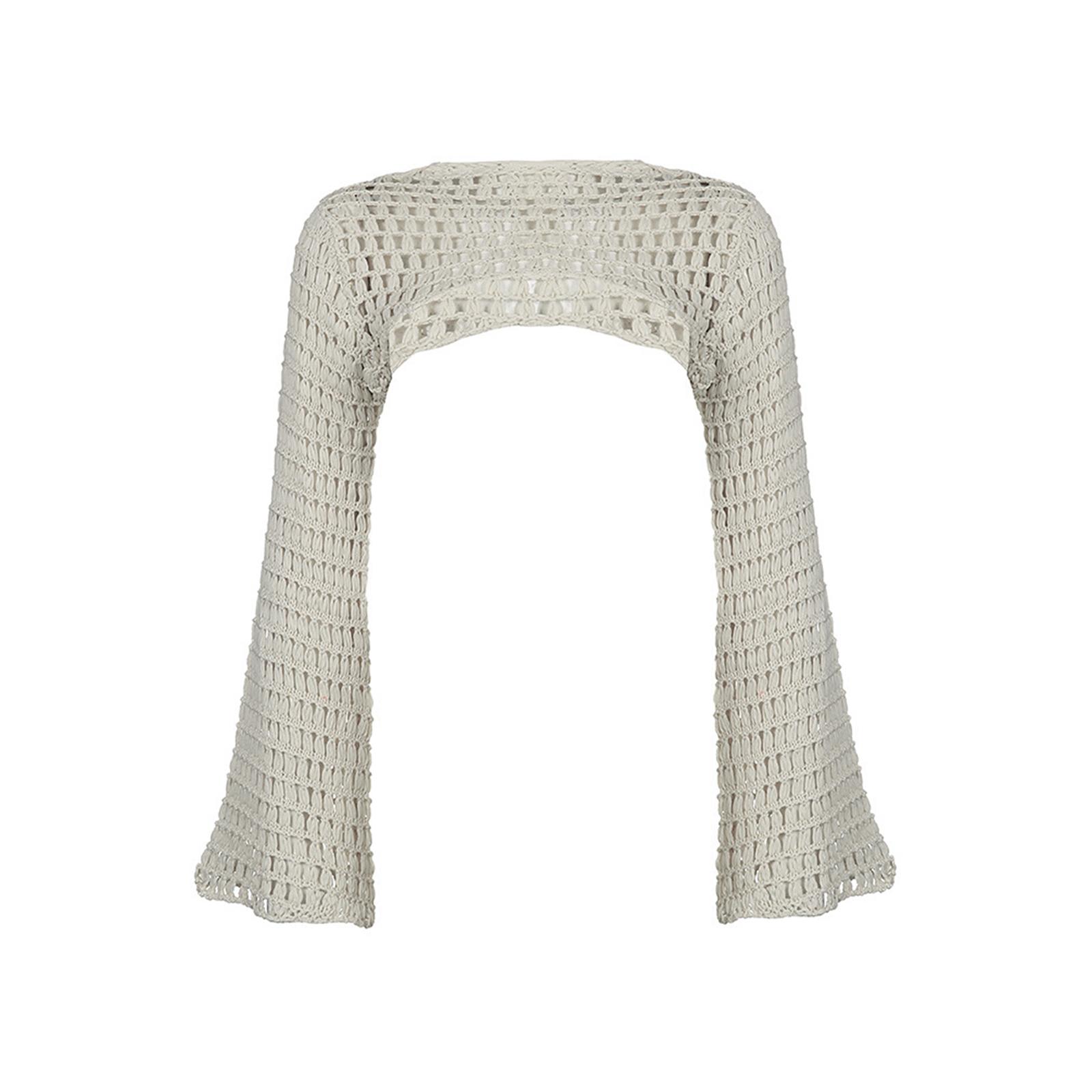 Жіночий Y2k в язаний гачком в язаний кроп-топ з довгими розкльошеними рукавами і плечима, сітчастий светр, що покриває, кардиган, вуличний одяг OneSize бежевий
Жіночий Y2k в язаний гачком в язаний кроп-топ з довгими розкльошеними рукавами і плечима, сітчастий светр, що покриває, кардиган, вуличний одяг OneSize бежевий