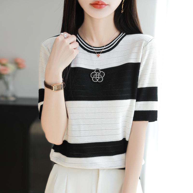 Round Neck Contrasting Camellia Short-sleeved Women s Summer Fashion Versatile Tennis T-shirt Loose and High-end Temperament Top M
Round Neck Contrasting Camellia Short-sleeved Women s Summer Fashion Versatile Tennis T-shirt Loose and High-end Temperament Top M