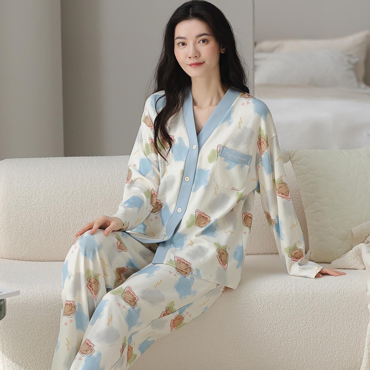 Жіночий піжамний комплект з чистої бавовни з довгим рукавом для осені/зими L
Жіночий піжамний комплект з чистої бавовни з довгим рукавом для осені/зими L