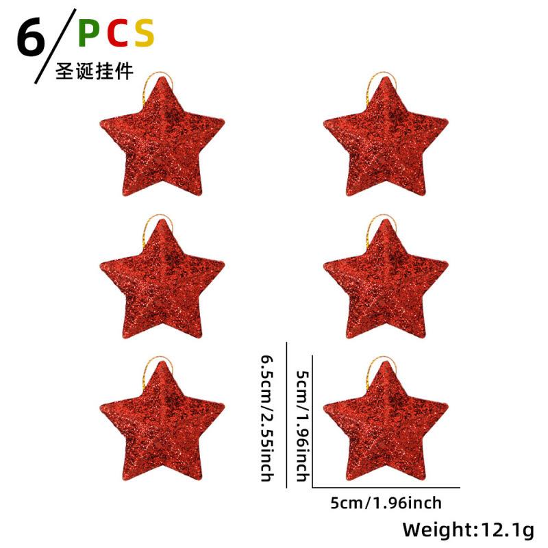 6Pcs Plastic Christmas Decorations Gold Glitter Star Decorations Christmas Tree Hanging Decorations Christmas Festive Supplies 6Pcs - 1Bag червоний
6Pcs Plastic Christmas Decorations Gold Glitter Star Decorations Christmas Tree Hanging Decorations Christmas Festive Supplies 6Pcs - 1Bag червоний
