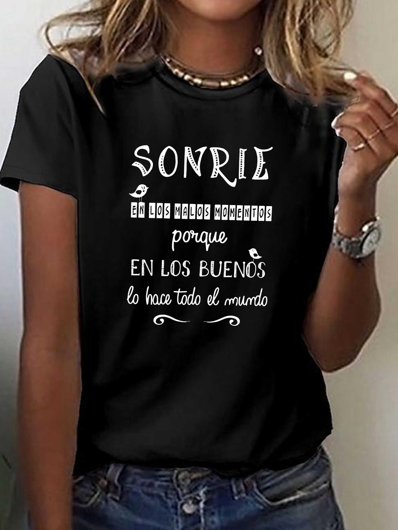 Espa Ol Fun Spanish Print T-shirt, Short Sleeve Crew Neck Casual Top for Summer & Spring, Women s Clothing 4XL чорний
Espa Ol Fun Spanish Print T-shirt, Short Sleeve Crew Neck Casual Top for Summer & Spring, Women s Clothing 4XL чорний