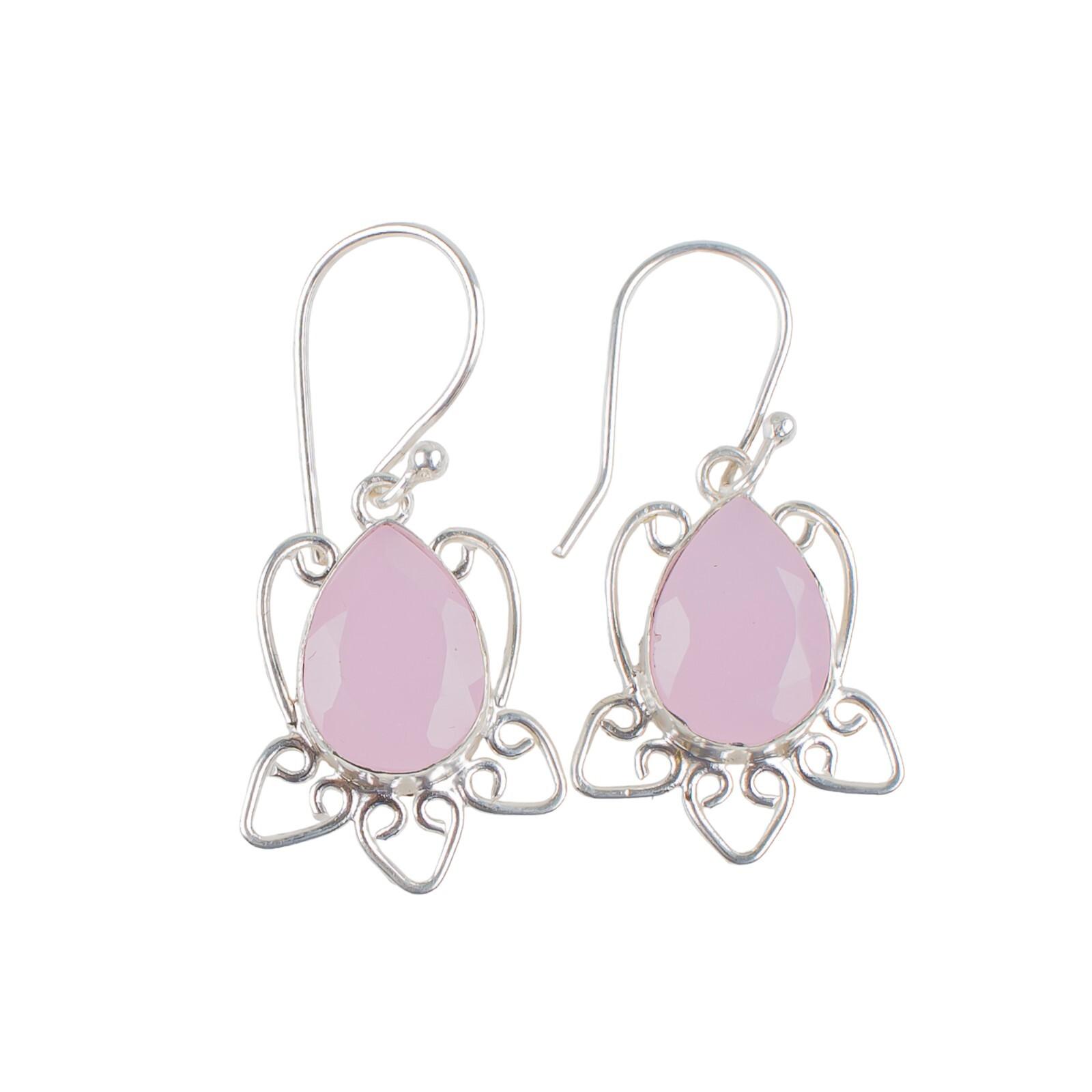 Rose Chalcedony Gemstone 925 Sterling Silver Stylish Jewelry Earrings For Sister EE-40-15
Rose Chalcedony Gemstone 925 Sterling Silver Stylish Jewelry Earrings For Sister EE-40-15