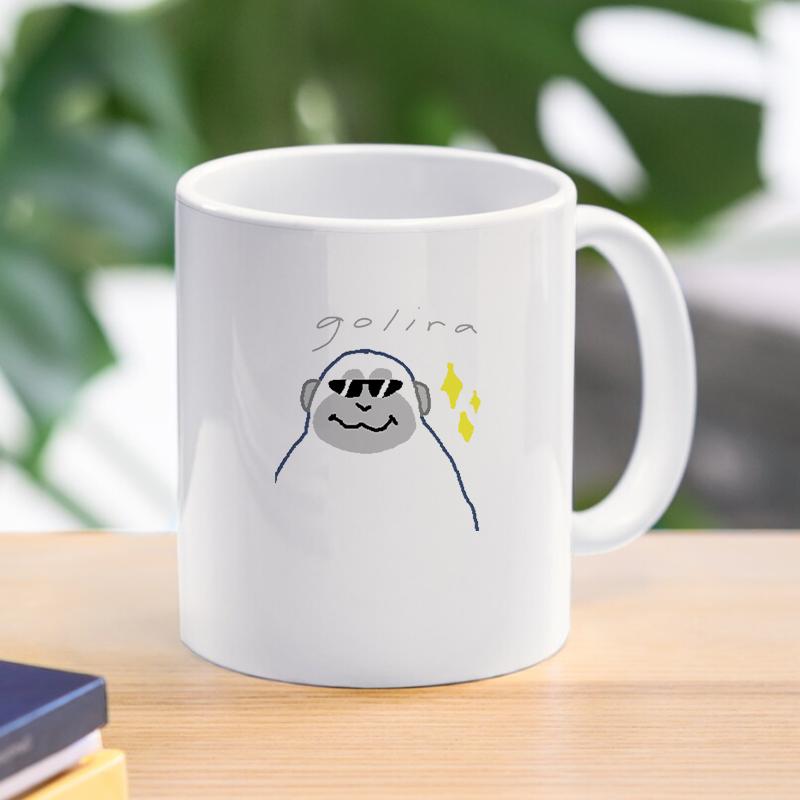 Горилла Тег Обезьянка Мультяшная кружка Обезьянка Завтрак Молочная чашка Напиток Столовая посуда Керамическая кофейная чашка Подарочная десертная кавайная посуда для напитков Кухня 11 унций 1