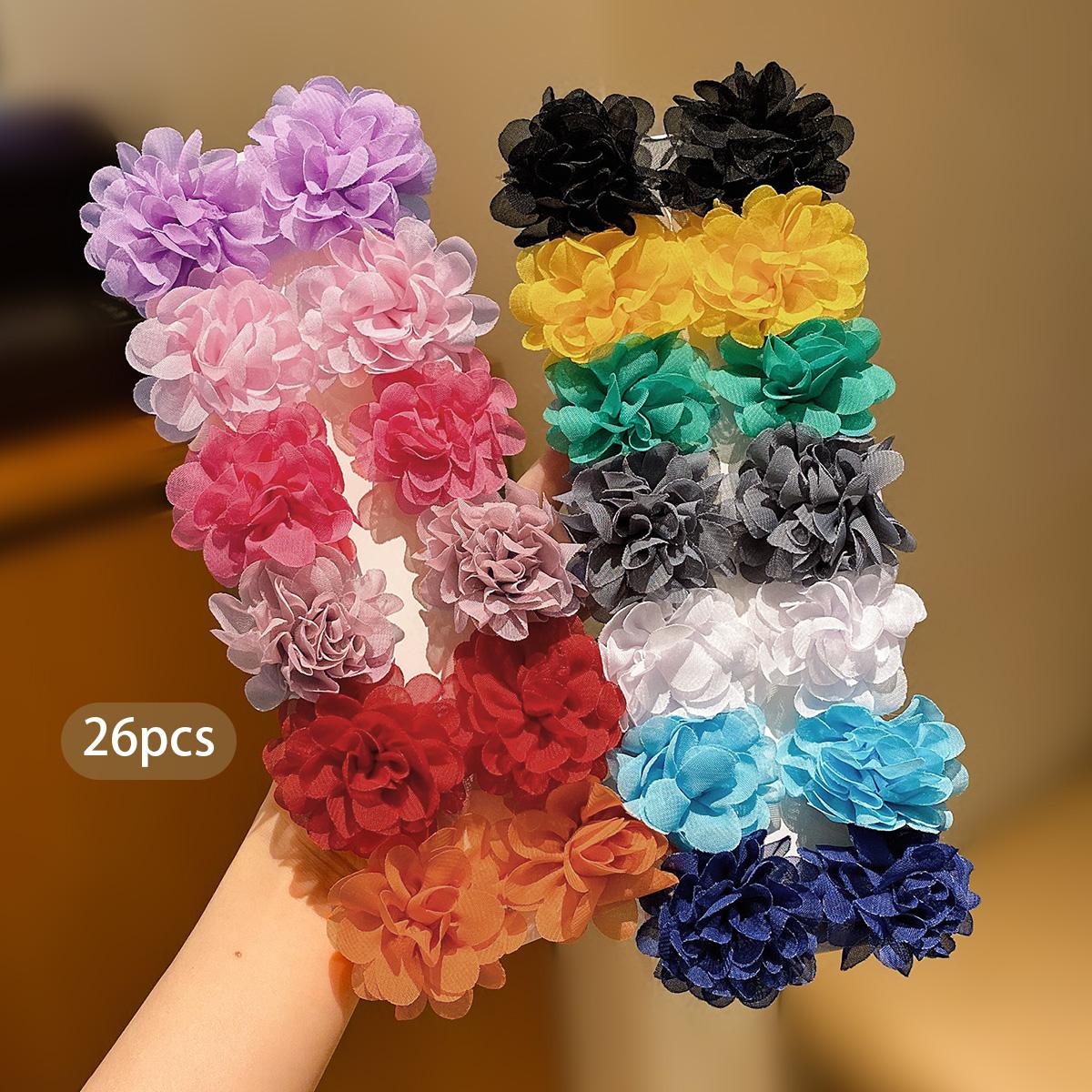 26 Colorful Randomly Colored Little Girl Fabric Hair Clips Cute Flower Headflower Children s Hair Accessories
26 Colorful Randomly Colored Little Girl Fabric Hair Clips Cute Flower Headflower Children s Hair Accessories