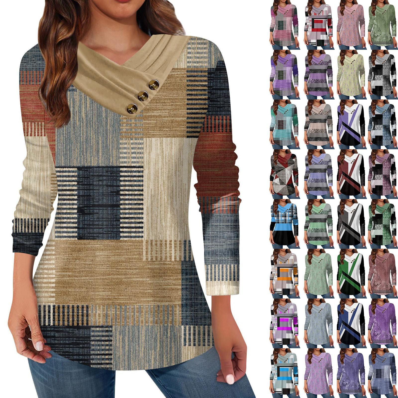 Женские топы, повседневные рубашки с длинными рукавами и пуговицами на шее, модные лоскутные блузки с винтажным принтом, футболки
Женские топы, повседневные рубашки с длинными рукавами и пуговицами на шее, модные лоскутные блузки с винтажным принтом, футболки