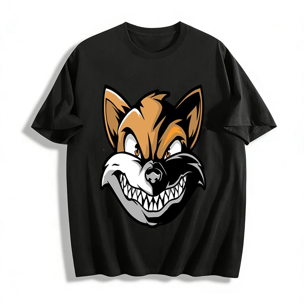 Men Women Casual T-Shirt Fierce Grinning Fox Head Print Tee Top Pure cotton T-shirt XXS
Men Women Casual T-Shirt Fierce Grinning Fox Head Print Tee Top Pure cotton T-shirt XXS