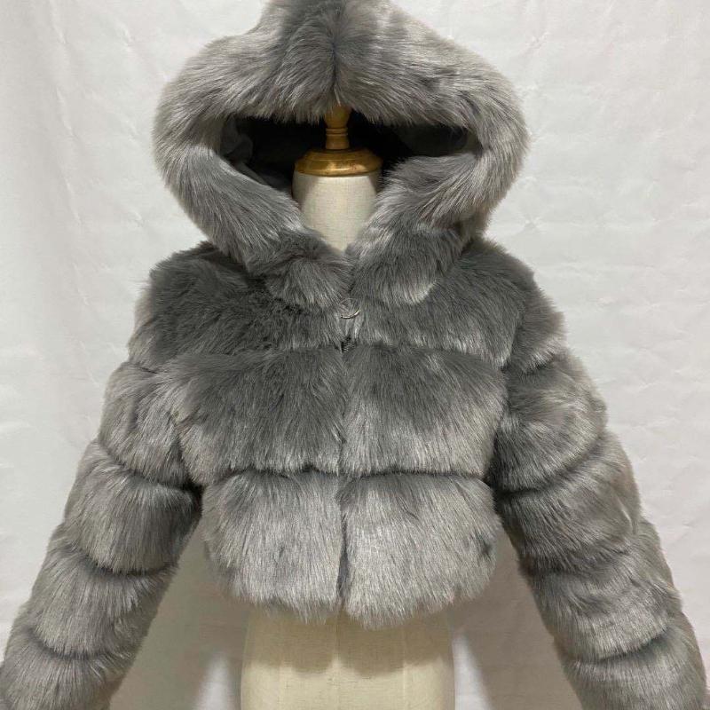 Жіночі високоякісні пухнасті шуби та куртки зі штучного хутра Жіночі пухнасті топи та зимові хутряні куртки з капюшоном L сірий
Жіночі високоякісні пухнасті шуби та куртки зі штучного хутра Жіночі пухнасті топи та зимові хутряні куртки з капюшоном L сірий