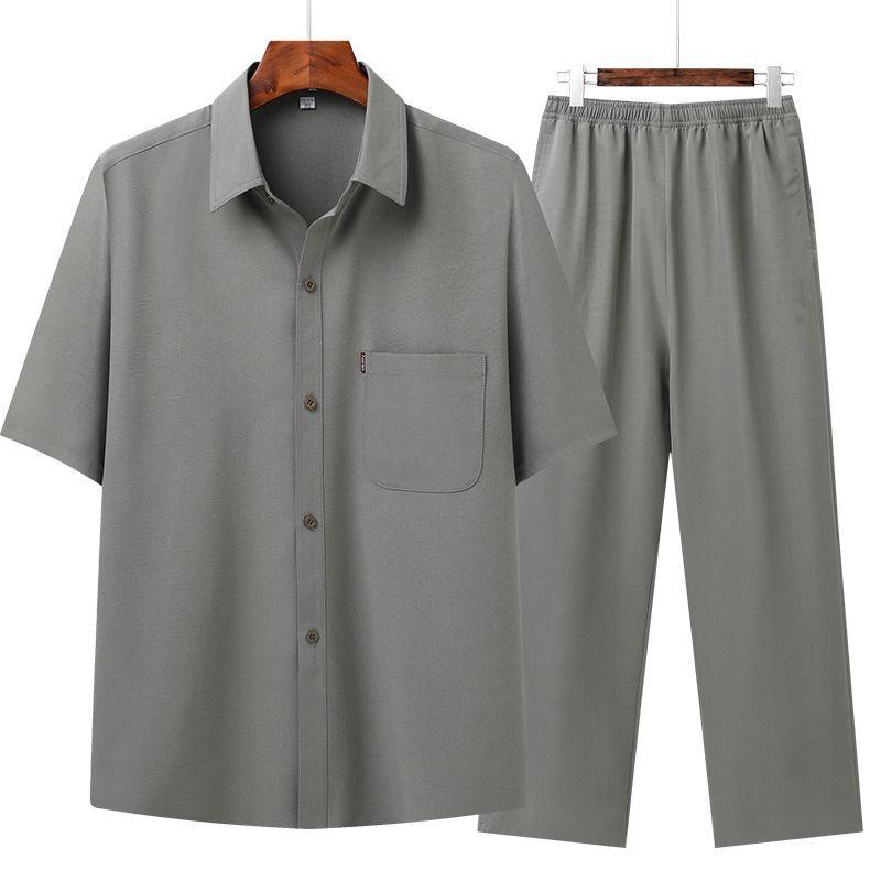 Pants Summer Leisure All Match Middle Aged Old Dad Men Fashion Trend Grandpa Loose Lapel Half Sleeve Shirt Set 38
Pants Summer Leisure All Match Middle Aged Old Dad Men Fashion Trend Grandpa Loose Lapel Half Sleeve Shirt Set 38