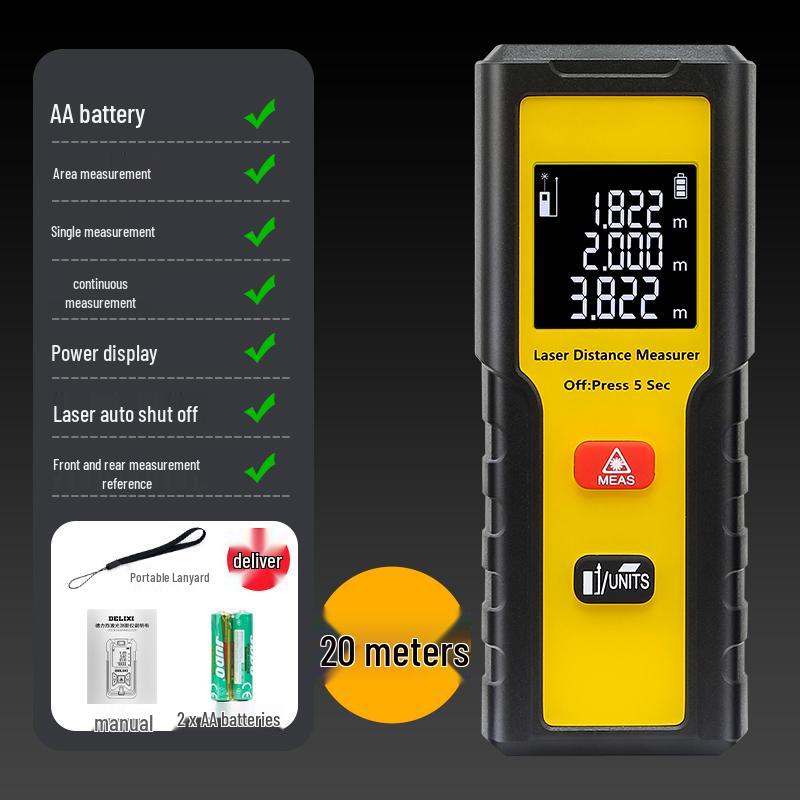Laser High-Precision Industrial Rangefinder with Infrared & Rechargeable Battery
Laser High-Precision Industrial Rangefinder with Infrared & Rechargeable Battery