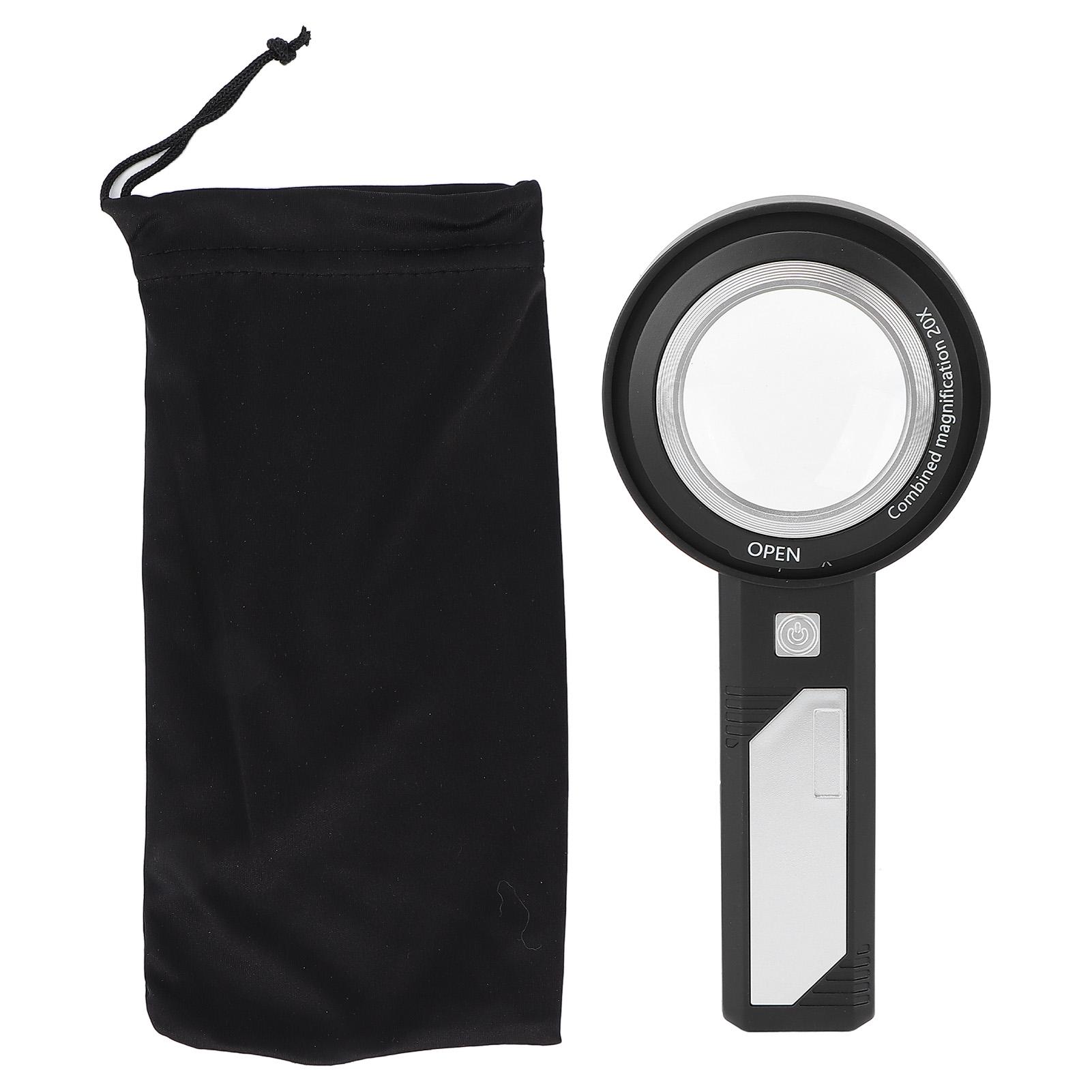 Reading Magnifier Dual Lens Ergonomic Handhold Pocket Loupe Magnifier with LED Light for Reading Jewelry Appraisal
Reading Magnifier Dual Lens Ergonomic Handhold Pocket Loupe Magnifier with LED Light for Reading Jewelry Appraisal