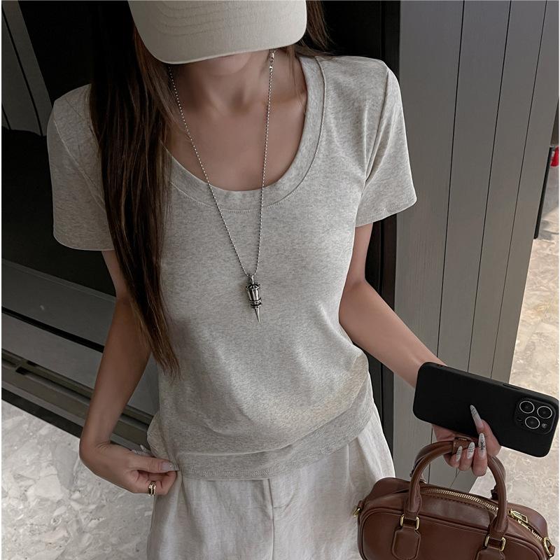 Basic cotton round neck bottom with front shoulder short-sleeved t-shirt women s summer high-end loose and versatile top Xl (suitable for weight 65-75kg )
Basic cotton round neck bottom with front shoulder short-sleeved t-shirt women s summer high-end loose and versatile top Xl (suitable for weight 65-75kg )