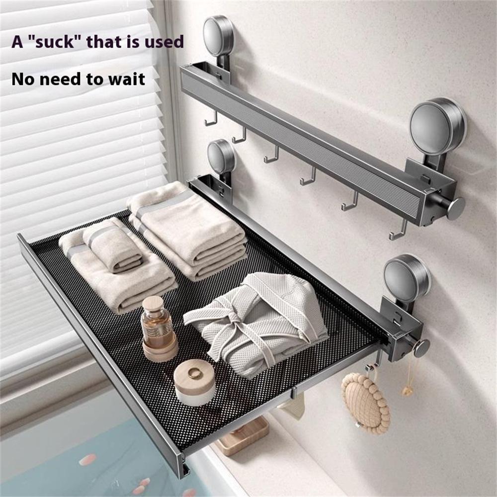 44cm Retractable Towel Rack Bathroom Suction Cup Mount Foldable Shelf with 6 Hooks Type A
44cm Retractable Towel Rack Bathroom Suction Cup Mount Foldable Shelf with 6 Hooks Type A