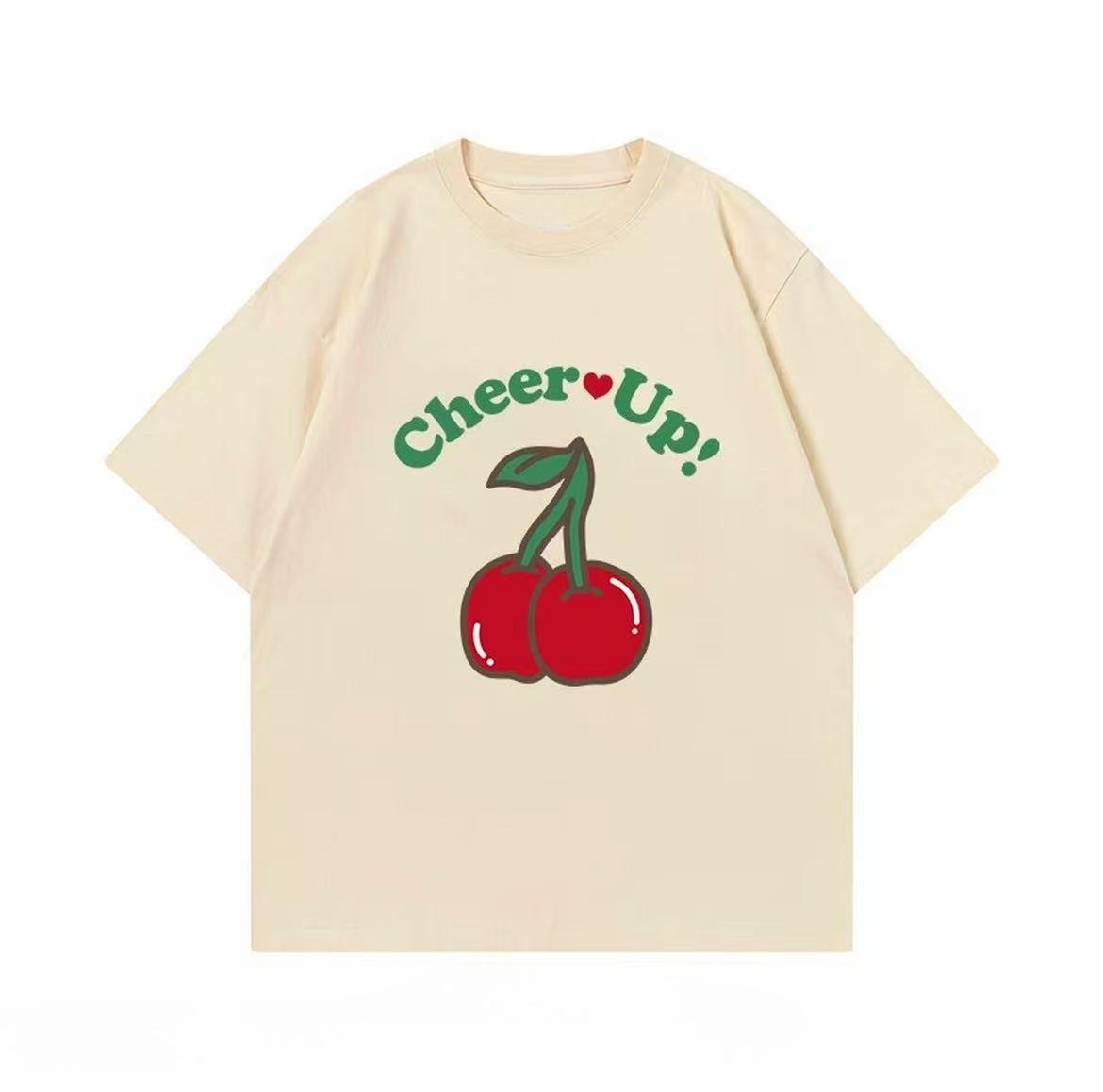 Summer Cheer Up Cherry Print TShirt Women Unisex Oversized Cotton Short Sleeve Tee Harajuku Streetwear Casual Summer Top Tees S
Summer Cheer Up Cherry Print TShirt Women Unisex Oversized Cotton Short Sleeve Tee Harajuku Streetwear Casual Summer Top Tees S