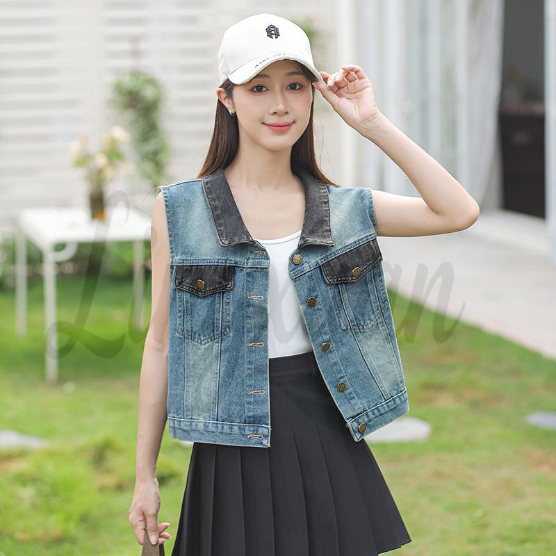 Women s Trendy Short Denim Vest with Pockets - Sleeveless and Slimming Shrug Top Large синій
Women s Trendy Short Denim Vest with Pockets - Sleeveless and Slimming Shrug Top Large синій