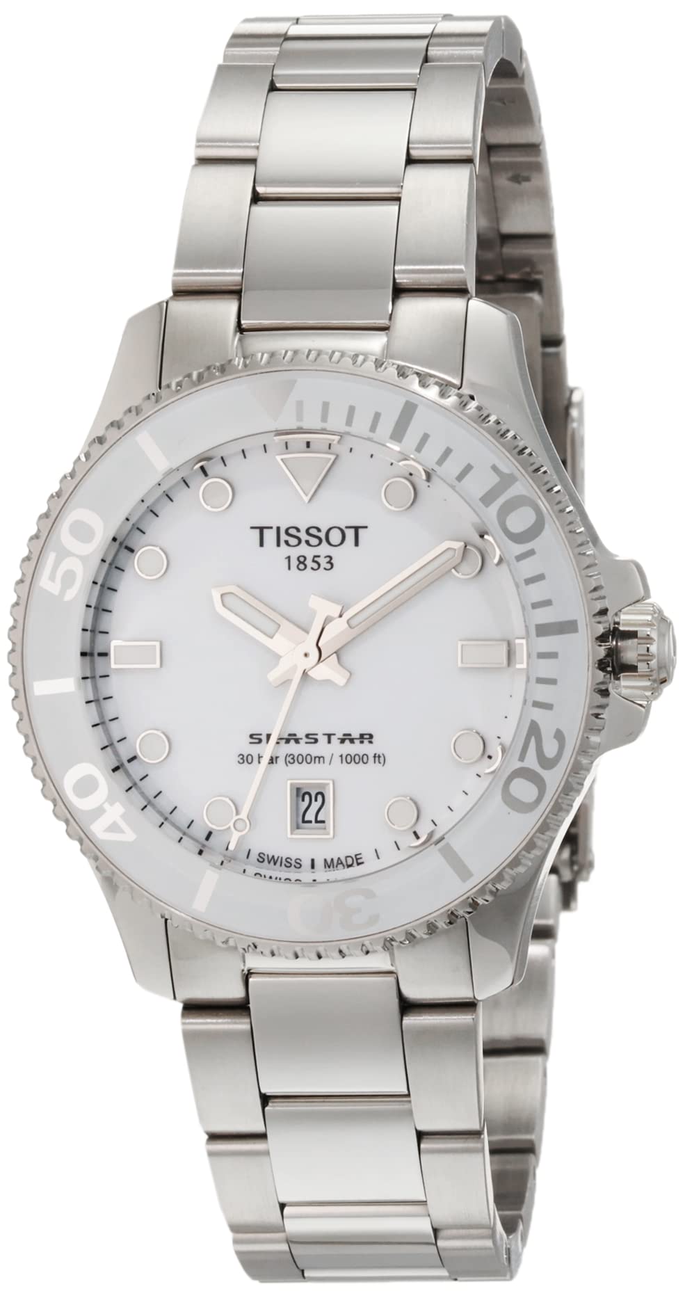 TISSOT Seastar 1000 Men s Watch with Bracelet and White Dial (Officially Imported) T1202101101100
TISSOT Seastar 1000 Men s Watch with Bracelet and White Dial (Officially Imported) T1202101101100