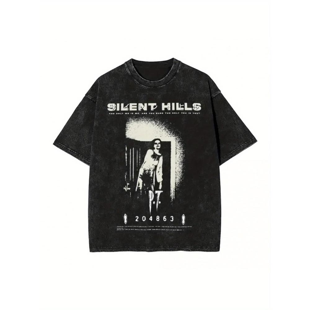 Unisexs horrorthemed Tshirt with SILENT HILLS printed on it black pure cotton couple shortsleeved shirt with game theme L
Unisexs horrorthemed Tshirt with SILENT HILLS printed on it black pure cotton couple shortsleeved shirt with game theme L