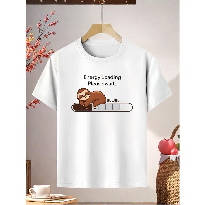 European sizes Girls T-Shirt with Energy Loading Please Wait Slogan & Sloth Graphic - Neck Summer Top, Regular Fit Casual Attire, 98cm белый
European sizes Girls T-Shirt with Energy Loading Please Wait Slogan & Sloth Graphic - Neck Summer Top, Regular Fit Casual Attire, 98cm белый