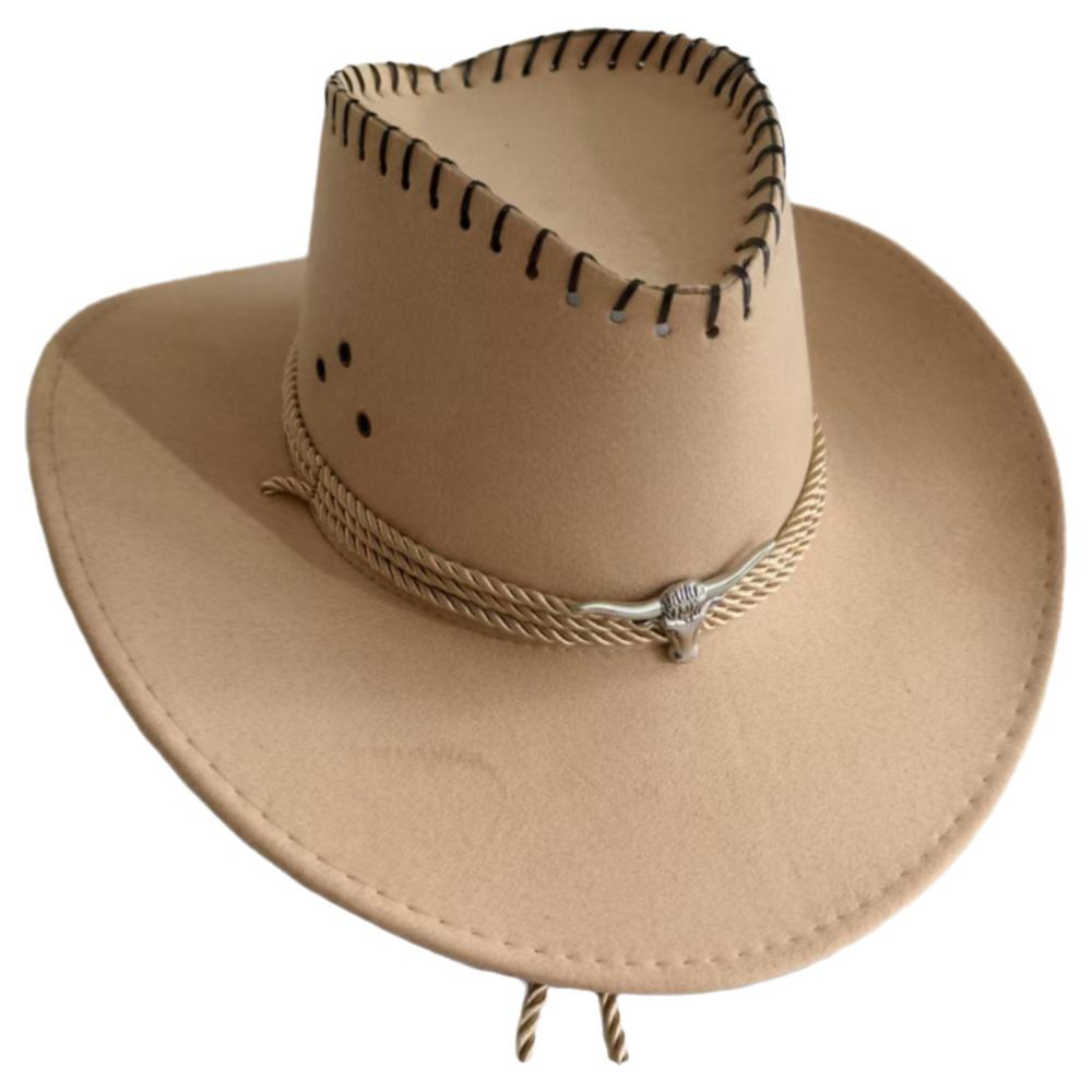 New Artificial Suede Western Cowboy Hat Tibetan Style Felt Roll Brim Cowgirl Cap Curved Brim Soft Top Hat Outdoor Riding
New Artificial Suede Western Cowboy Hat Tibetan Style Felt Roll Brim Cowgirl Cap Curved Brim Soft Top Hat Outdoor Riding