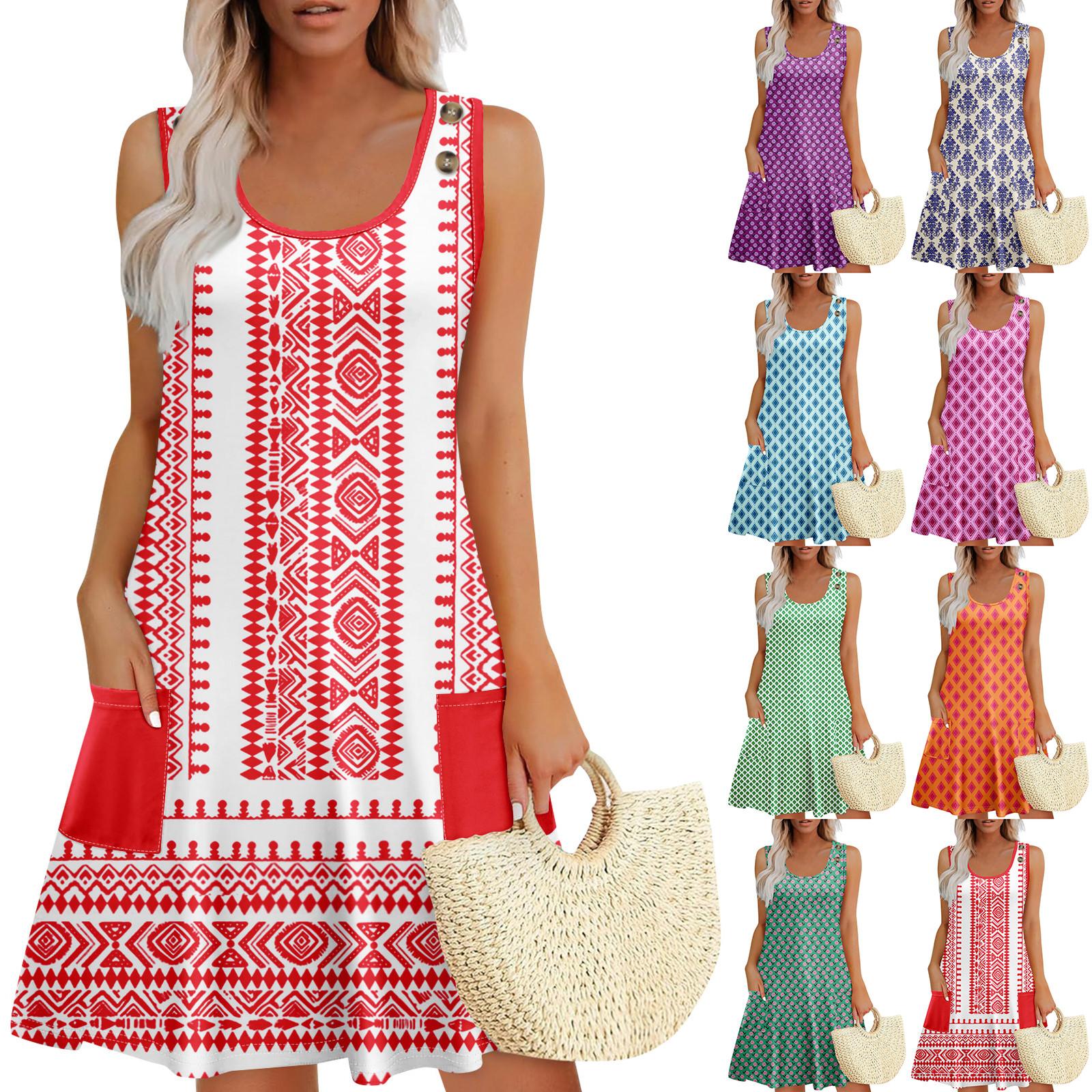 Summer Dresses For Women Beach Boho Sleeveless Printing Flowy Pocket Tshirt Tank Sundresses L шафрановий
Summer Dresses For Women Beach Boho Sleeveless Printing Flowy Pocket Tshirt Tank Sundresses L шафрановий