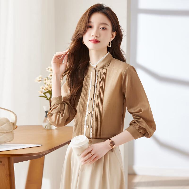Women s Stand Collar Ruffle Long Sleeve Shirt L
Women s Stand Collar Ruffle Long Sleeve Shirt L