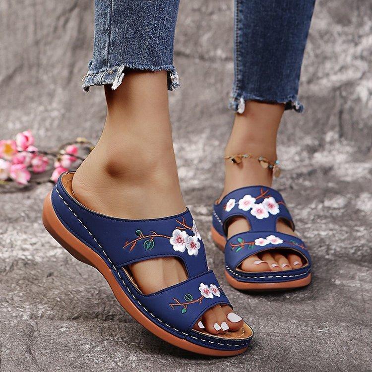 Simple flower flat bottom women s fish mouth slippers new large size European and American slope heel slippers 36
Simple flower flat bottom women s fish mouth slippers new large size European and American slope heel slippers 36