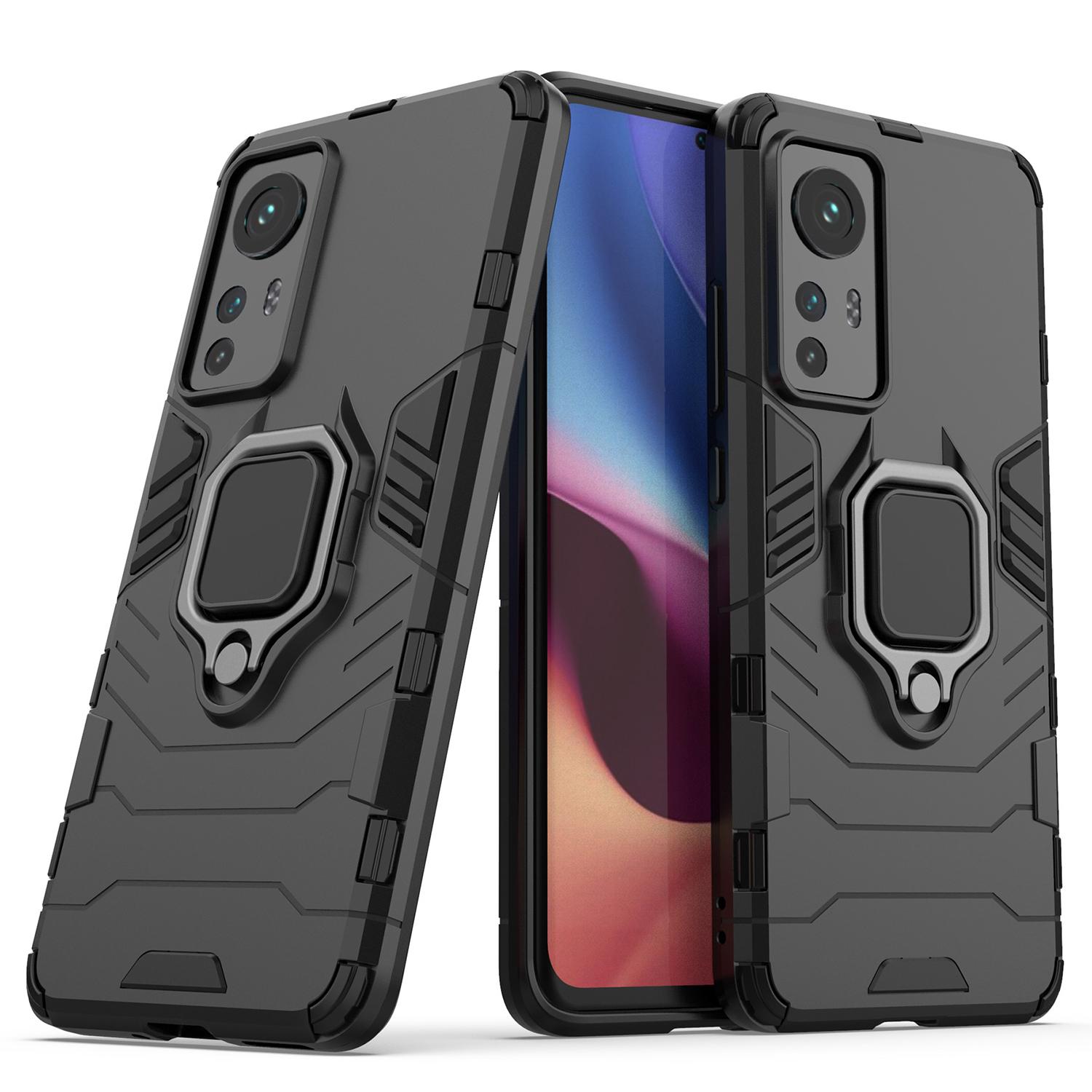 Hybrid Hard PC Soft TPU Double Protection Anti-fall Cover with Ring Holder Kickstand for Xiaomi 12 5G/12X 5G/12S 5G Black
Hybrid Hard PC Soft TPU Double Protection Anti-fall Cover with Ring Holder Kickstand for Xiaomi 12 5G/12X 5G/12S 5G Black