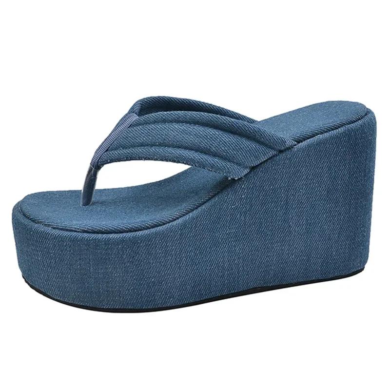 Fashion 2025 Summer High Heel Wedge Flip Flops Women Clip Toe Chunky Platform Slippers Woman Casual Thick Bottom Blue Slides Ladies shoe 34
Fashion 2025 Summer High Heel Wedge Flip Flops Women Clip Toe Chunky Platform Slippers Woman Casual Thick Bottom Blue Slides Ladies shoe 34
