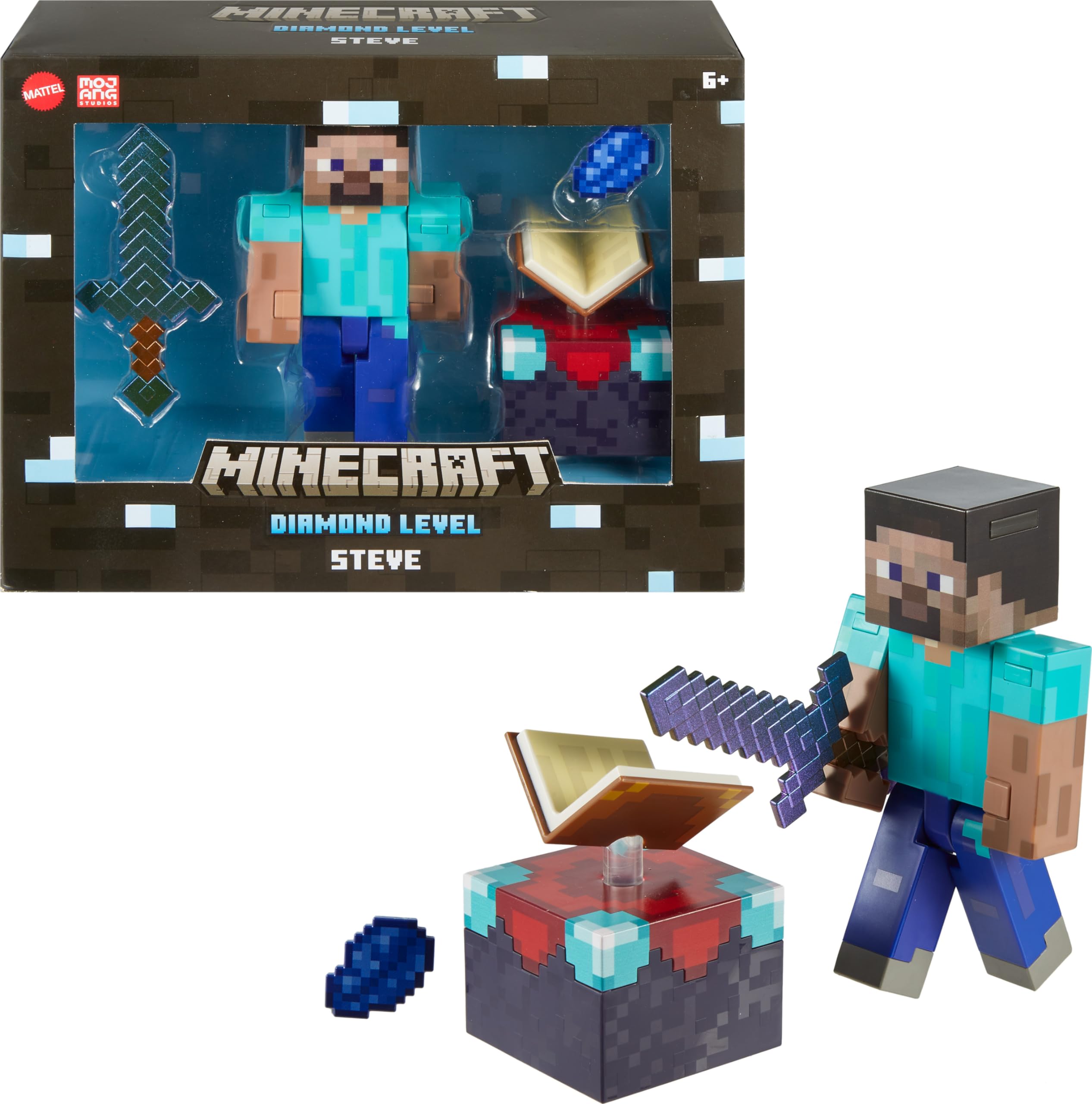Фигурка Стива из Minecraft Diamond Level от Mattel с 3 аксессуарами, коллекционный масштаб, пиксельный дизайн - 5,5 дюйма
Фигурка Стива из Minecraft Diamond Level от Mattel с 3 аксессуарами, коллекционный масштаб, пиксельный дизайн - 5,5 дюйма
