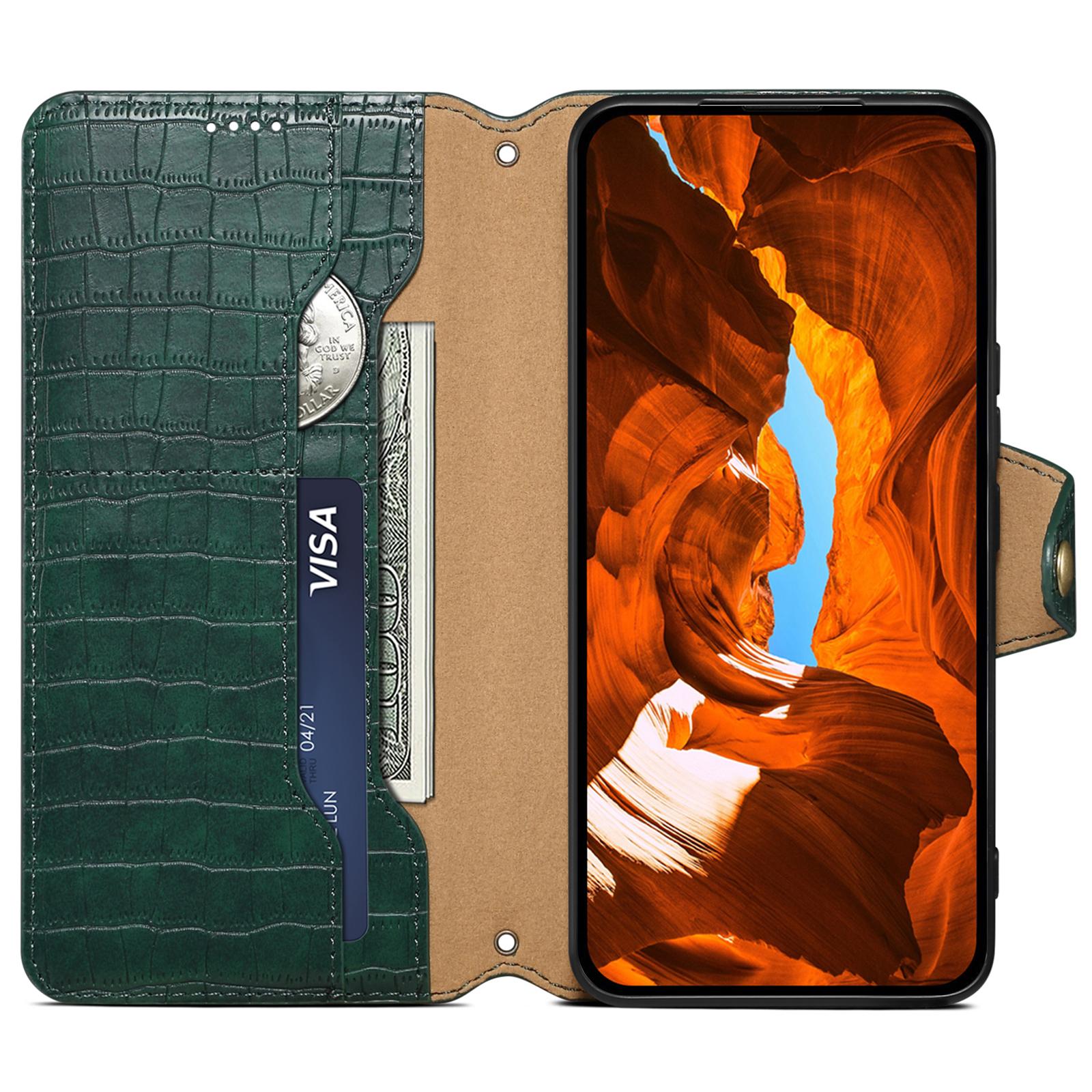 Wallet Phone Cover for Honor 90 Leather Case with Folding Stand Crocodile Texture Green
Wallet Phone Cover for Honor 90 Leather Case with Folding Stand Crocodile Texture Green