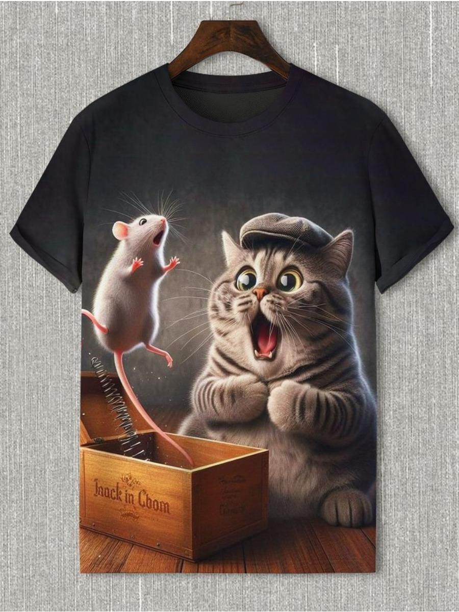 Чоловічі футболки з 3D-друком і кумедним лазерним котом-динозавром. Чоловічі жіночі футболки з короткими рукавами та круглим вирізом. Великі вільні повсякденні топи з мультфільмами 2XL
Чоловічі футболки з 3D-друком і кумедним лазерним котом-динозавром. Чоловічі жіночі футболки з короткими рукавами та круглим вирізом. Великі вільні повсякденні топи з мультфільмами 2XL