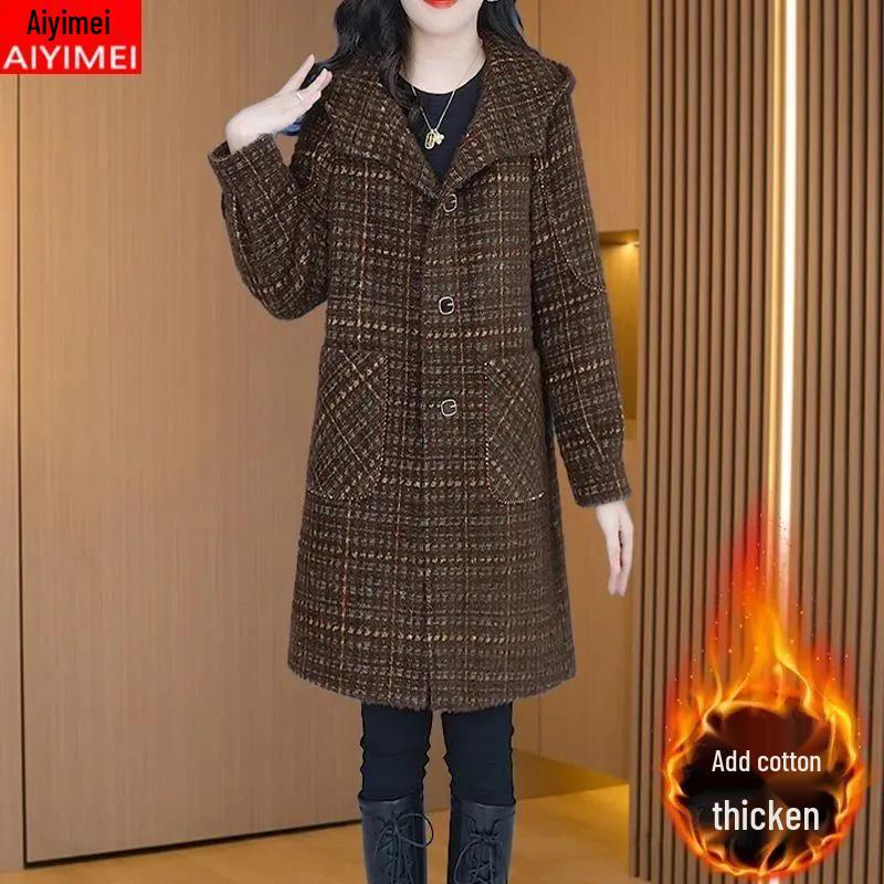 Women s Slimming Woolen Hooded Coat, Cotton-Lined, Thickened, Versatile Mid-Length - Autumn/Winter Collection M кавовий
Women s Slimming Woolen Hooded Coat, Cotton-Lined, Thickened, Versatile Mid-Length - Autumn/Winter Collection M кавовий